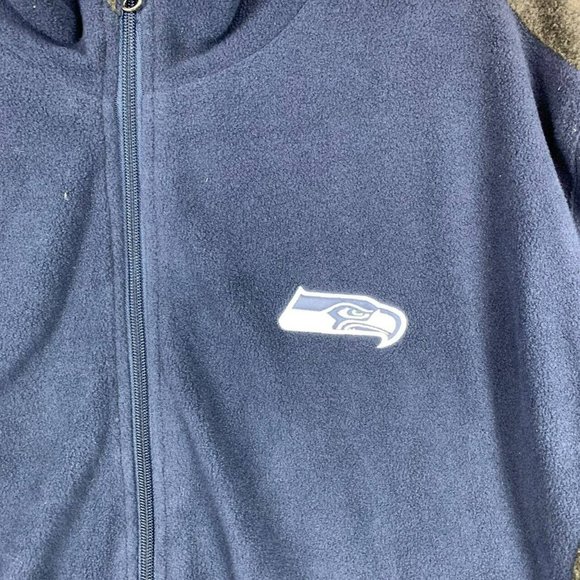 Seattle Seahawks NFL Large Dark Blue Full-Zip Sweatshirt New Adult‎ Mens - Picture 3 of 12